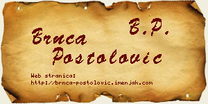 Brnča Postolović vizit kartica